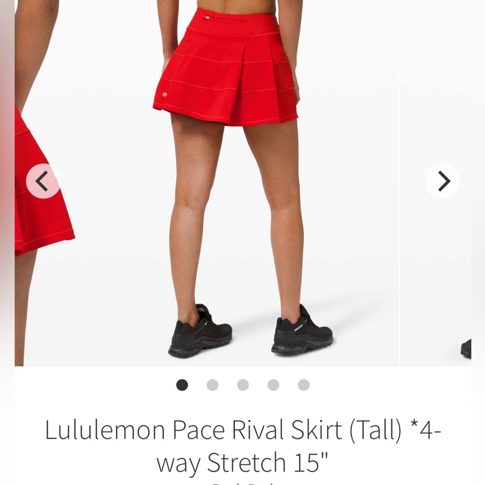 Lululemon Pace Rival Skirt Tall Dark Red